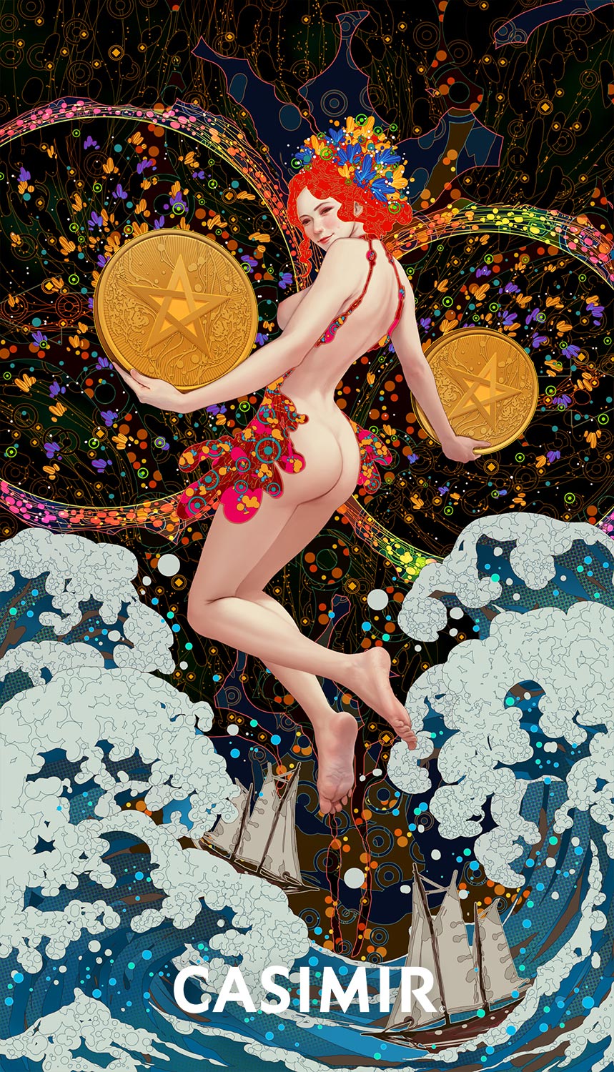 錢幣二｜Two of Pentacles｜CASIMIR｜版畫
