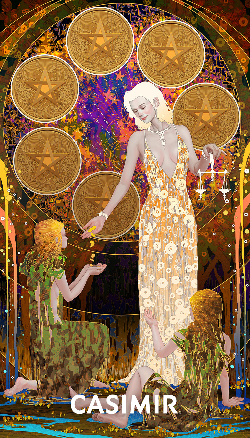 錢幣六｜Six of Pentacles｜CASIMIR｜版畫