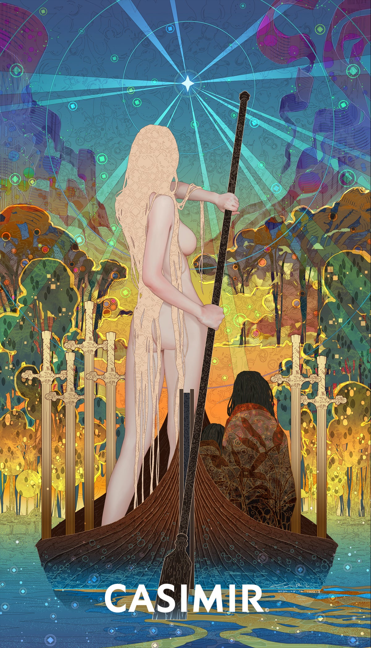 寶劍六｜Six of Swords｜CASIMIR｜版畫