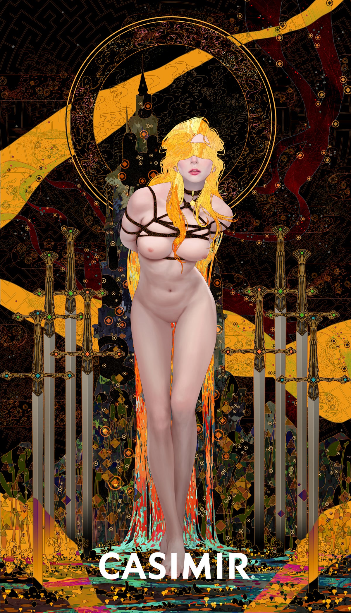 寶劍八｜Eight of Swords｜CASIMIR｜版畫