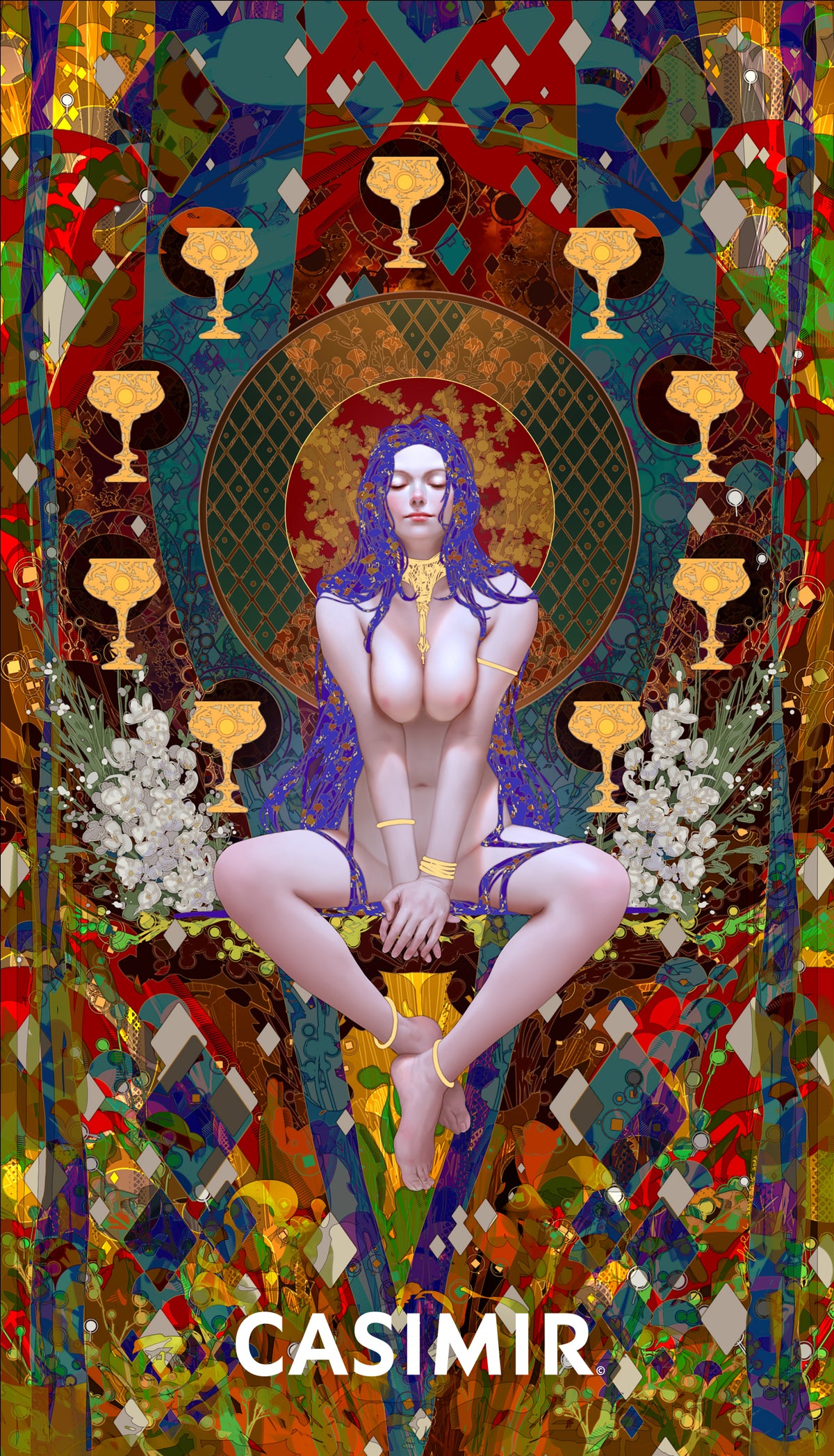 聖杯九｜Nine of Cups｜CASIMIR｜版畫